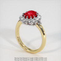 2.13 Ct. Ruby Ring, 14K White & Yellow 2