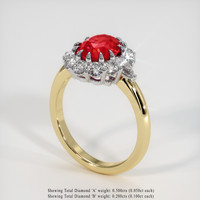 2.03 Ct. Ruby Ring, 14K White & Yellow 2