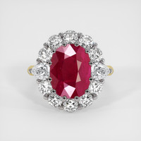 3.94 Ct. Ruby Ring, 14K White & Yellow 1