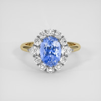 2.84 Ct. Blue Sapphire Ring, 14K White & Yellow 1