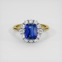 2.37 Ct. Blue Sapphire Ring, 18K White & Yellow 1