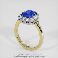 2.37 Ct. Blue Sapphire Ring, 18K White & Yellow 2
