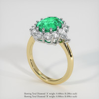 2.20 Ct. Emerald Ring, 18K White & Yellow 2