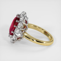 3.94 Ct. Ruby Ring, 18K White & Yellow 4