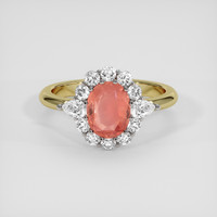 1.13 Ct. Padparadscha Sapphire Ring, 18K White & Yellow 1