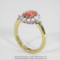 1.13 Ct. Padparadscha Sapphire Ring, 18K White & Yellow 2