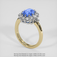 3.02 Ct. Blue Sapphire Ring, 18K White & Yellow 2