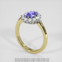 2.01 Ct. Violet Sapphire Ring, 18K White & Yellow 2