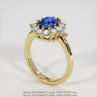 2.55 Ct. Blue Sapphire Ring, 10K Yellow Gold 2
