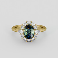 1.58 Ct. Bi Color / Parti Sapphire Ring, 10K Yellow Gold 1