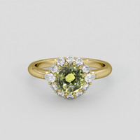 2.58 Ct. Greenish Yellow Sapphire Ring, 10K Yellow Gold 1