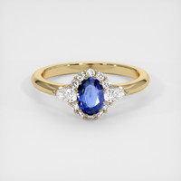 0.46 Ct. Blue Sapphire Ring, 14K Yellow Gold 1