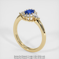 0.51 Ct. Blue Sapphire Ring, 14K Yellow Gold 2