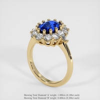 3.07 Ct. Blue Sapphire Ring, 14K Yellow Gold 2