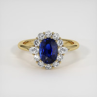 1.60 Ct. Blue Sapphire Ring, 14K Yellow Gold 1