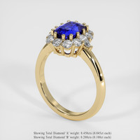 2.14 Ct. Sapphire Ring, 14K Yellow Gold 2