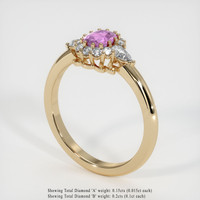 0.51 Ct. Pink Sapphire Ring, 14K Yellow Gold 2