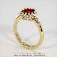 1.19 Ct. Ruby Ring, 14K Yellow Gold 2