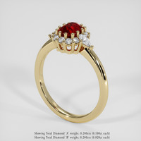 1.01 Ct. Ruby Ring, 14K Yellow Gold 2