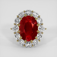 11.06 Ct. Ruby Ring, 14K Yellow Gold 1