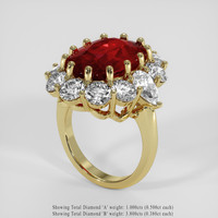 11.06 Ct. Ruby Ring, 14K Yellow Gold 2