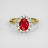 1.24 Ct. Ruby Ring, 14K Yellow Gold 1