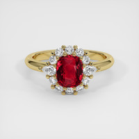 1.56 Ct. Ruby Ring, 14K Yellow Gold 1