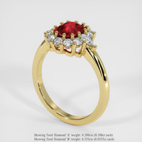 1.56 Ct. Ruby Ring, 14K Yellow Gold 2
