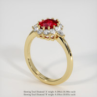 1.20 Ct. Ruby Ring, 14K Yellow Gold 2
