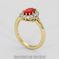 2.42 Ct. Ruby Ring, 14K Yellow Gold 2