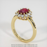 2.20 Ct. Ruby Ring, 14K Yellow Gold 2