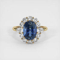 3.48 Ct. Blue Sapphire Ring, 14K Yellow Gold 1