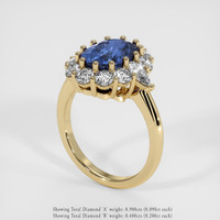 3.48 Ct. Blue Sapphire Ring, 14K Yellow Gold 2