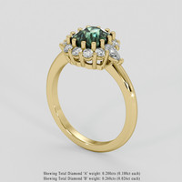 1.62 Ct. Green Sapphire Ring, 14K Yellow Gold 2