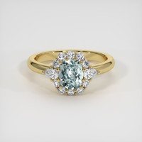 1.21 Ct. Greyish Blue Sapphire Ring, 14K Yellow Gold 1