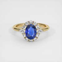 1.59 Ct. Blue Sapphire Ring, 14K Yellow Gold 1