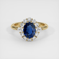 1.44 Ct. Blue Sapphire Ring, 14K Yellow Gold 1