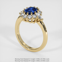 1.44 Ct. Blue Sapphire Ring, 14K Yellow Gold 2