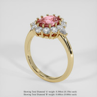 2.04 Ct. Padparadscha Sapphire Ring, 14K Yellow Gold 2
