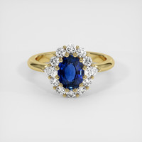 1.43 Ct. Blue Sapphire Ring, 14K Yellow Gold 1