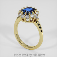 3.40 Ct. Blue Sapphire Ring, 14K Yellow Gold 2