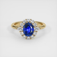 1.56 Ct. Blue Sapphire Ring, 14K Yellow Gold 1