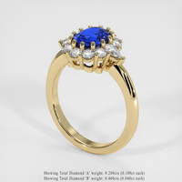 1.56 Ct. Blue Sapphire Ring, 14K Yellow Gold 2