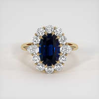 2.42 Ct. Blue Sapphire Ring, 14K Yellow Gold 1