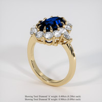 2.42 Ct. Blue Sapphire Ring, 14K Yellow Gold 2