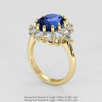 6.02 Ct. Blue Sapphire Ring, 14K Yellow Gold 2