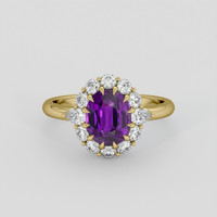 2.08 Ct. Purple Sapphire Ring, 14K Yellow Gold 1