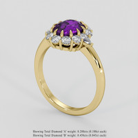 2.08 Ct. Purple Sapphire Ring, 14K Yellow Gold 2