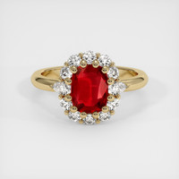 1.43 Ct. Ruby Ring, 14K Yellow Gold 1