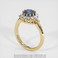 2.00 Ct. Blue Sapphire Ring, 14K Yellow Gold 2